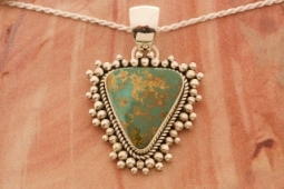 Artie Yellowhorse Genuine Royston Turquoise Sterling Silver Pendant